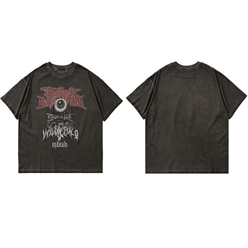 Enigmatic Gaze: Men's Oversized Evil Eye Graphic Print T-Shirt