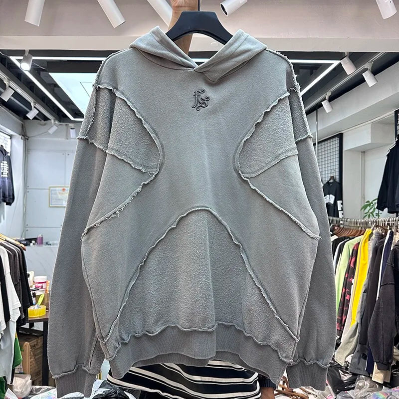 Solid High Street Patchwork Hoodie