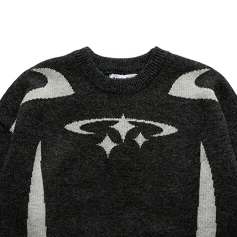 Aesthetic Retro Star Pattern Unisex Winter Sweater