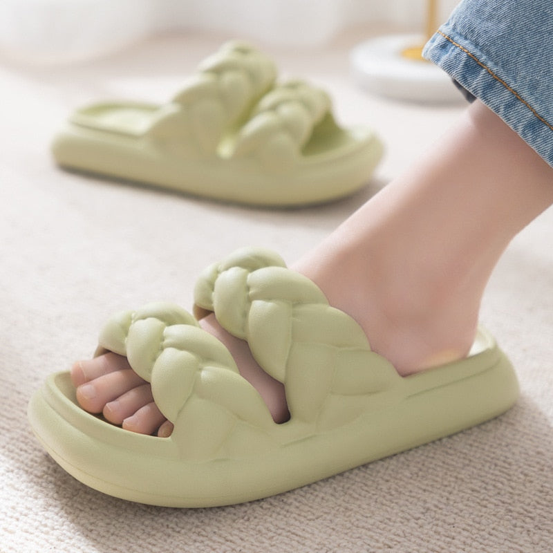 Comfort Step Women's Shower Indoor Slip On Shoes Braid Style