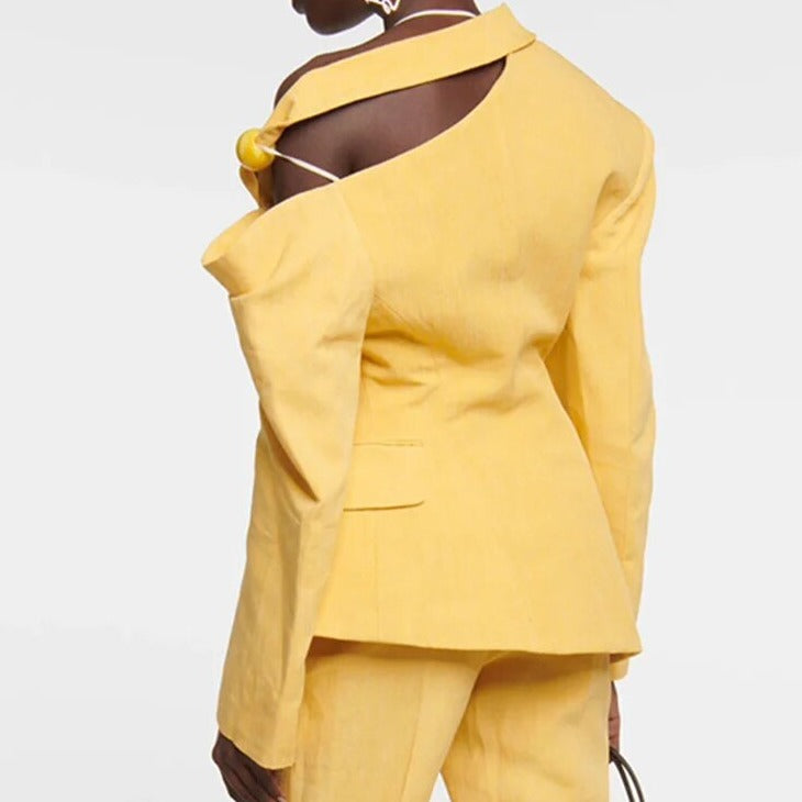 ALYNA ONE SHOULDER BLAZER with BALL