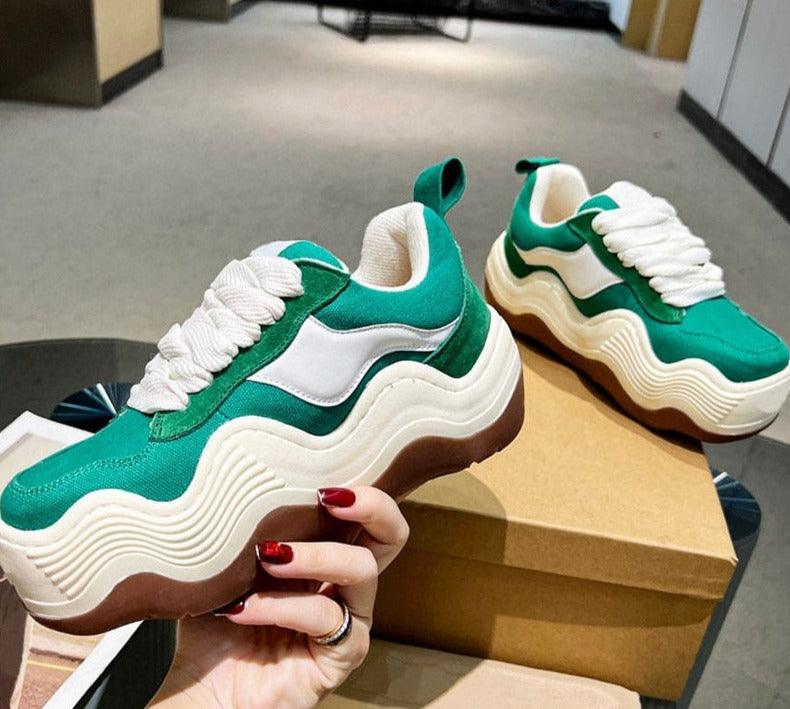 Dragon Shoes Wave Platform Lace-up Sneakers