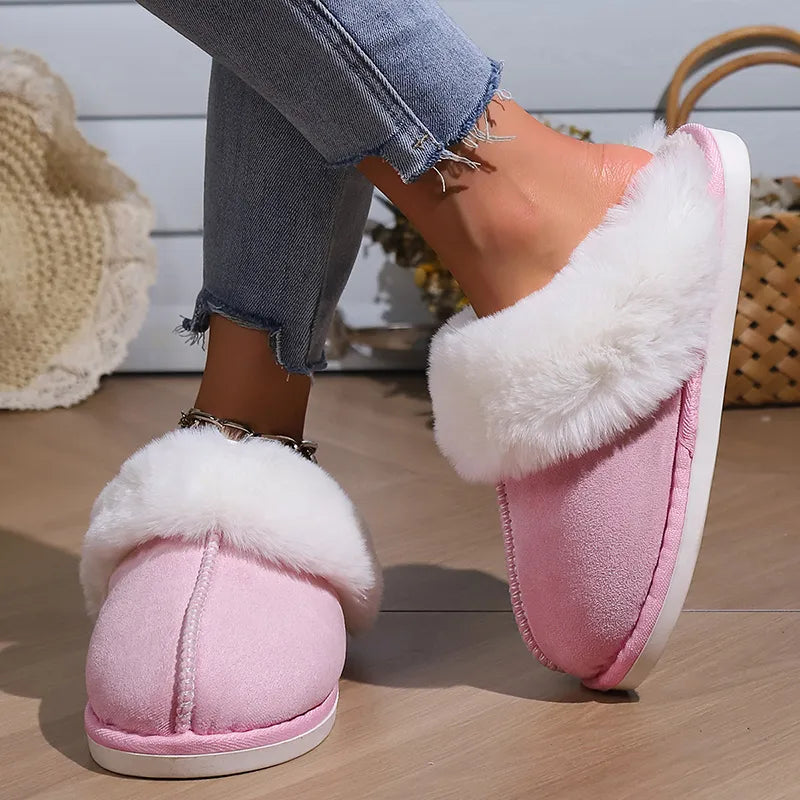 Faux Suede Winter Slippers for Women