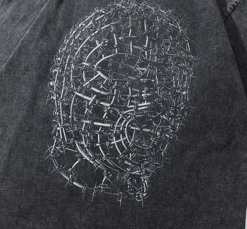 Oversized Graphic T Shirt - Washed Cotton for Men