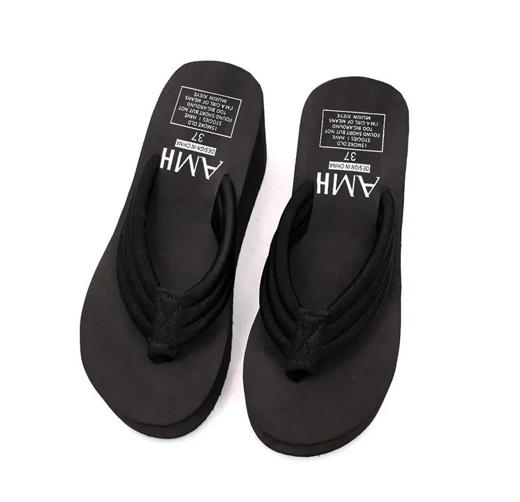 Comfy Wedge Flip Flops Black for Women: Stylish and Comfortable