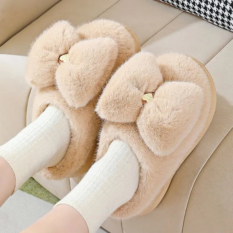 Chunky Plush Non-Slip Fluffy Slippers for Women