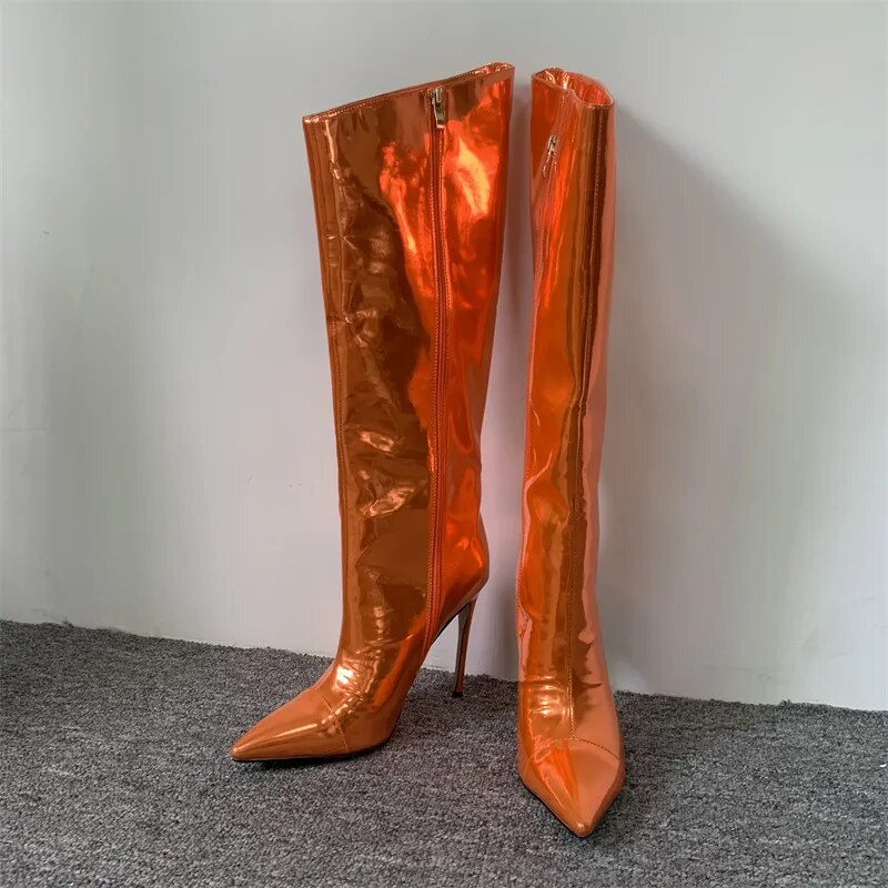 Knee-High Mirror Boots