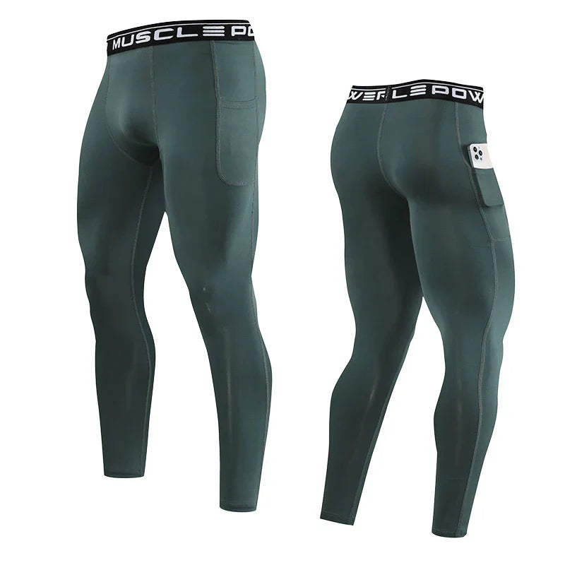 Athletic Compression Trousers: Men's Gym Running Leggings for Fitness