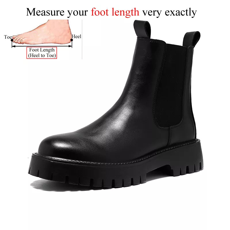 British Style Black Chelsea Boots for Men Microfiber Leather