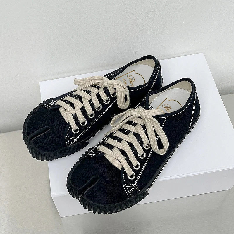 Tabi Sneakers: Split Toe Mary Janes Canvas Women's