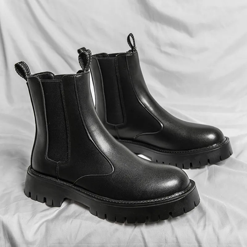 Leather Chelsea Ankle Boots - Easy Slip-On Style for Men