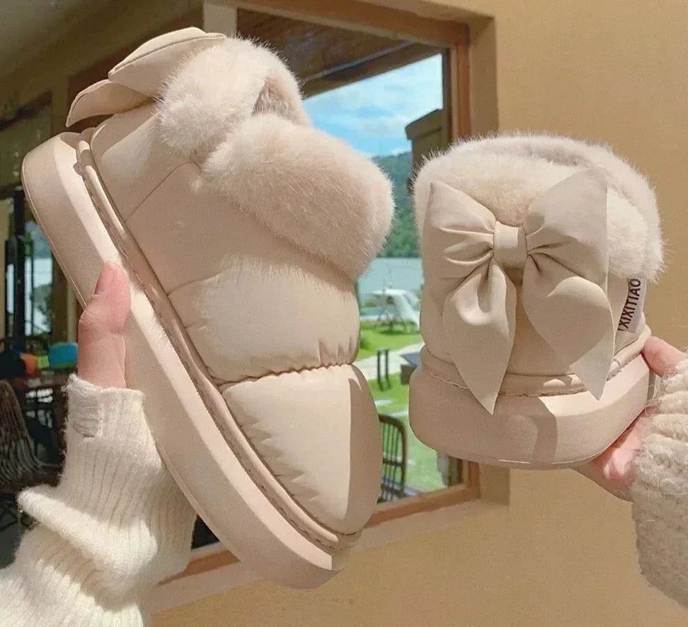 Booties for Women: Winter Cute Bow Ankle Boots