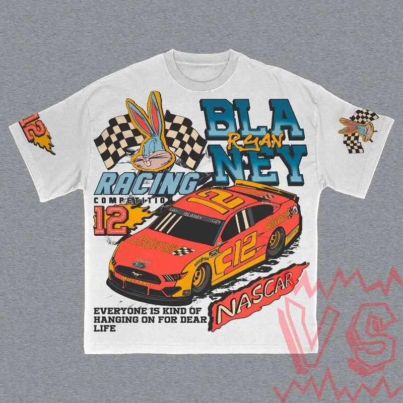 Cartoon Print Shirt - Flinston Loose Tee