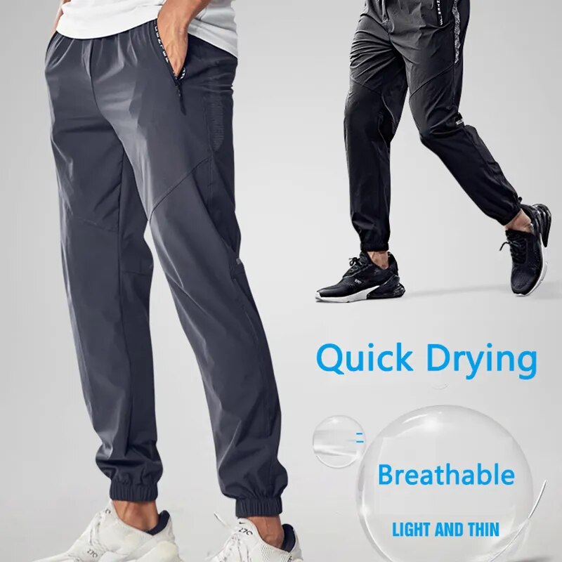 Men's Quick Dry Sports Workout Leggings with Zipper Pockets