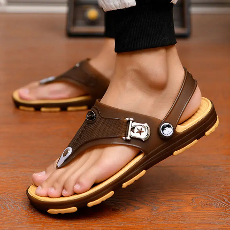 Summer Sandals: Outdoor Beach Indoor Durable Anti-Slip Peep Toe Men's