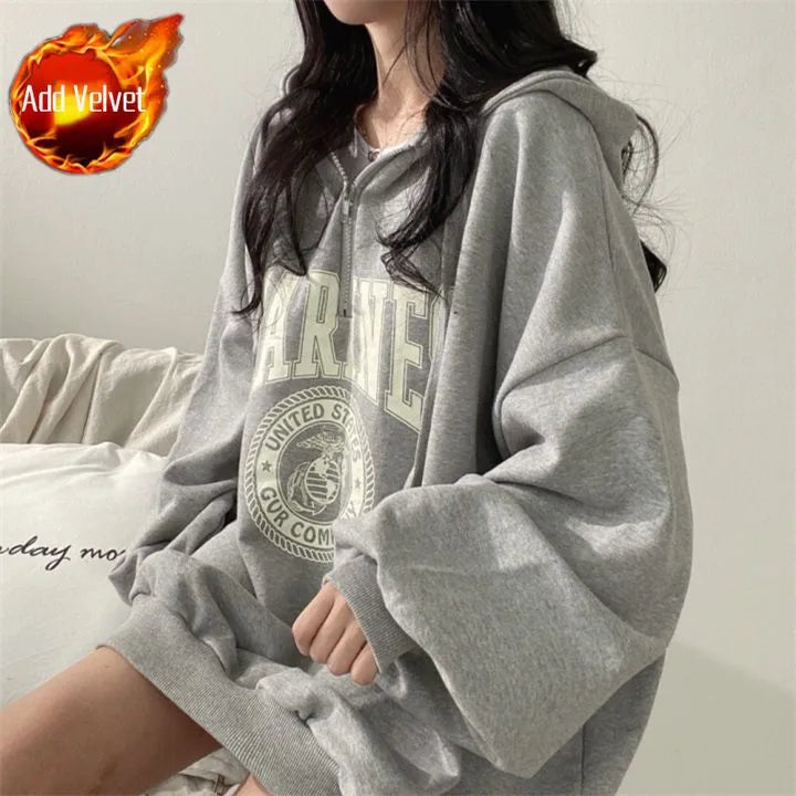 Thin Pullover Marines Hoodie for Women