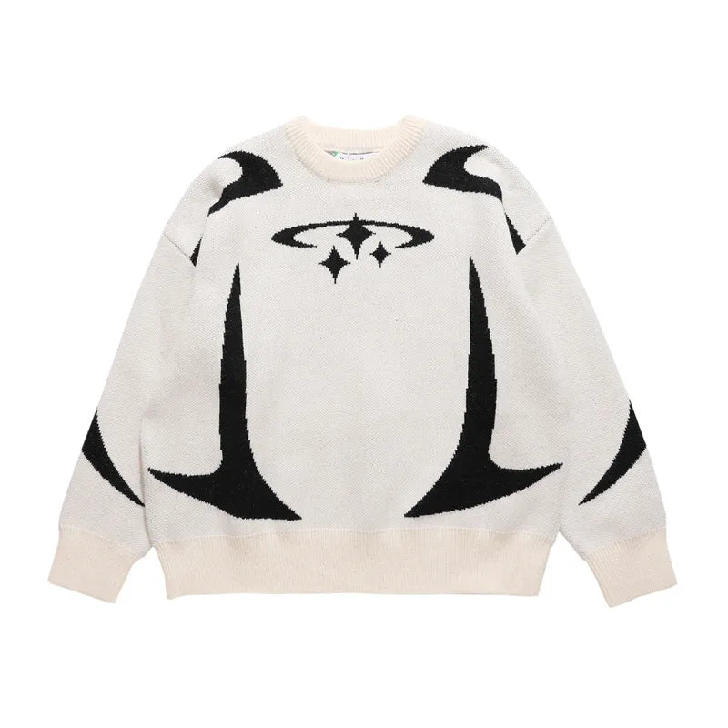 Aesthetic Retro Star Pattern Unisex Winter Sweater