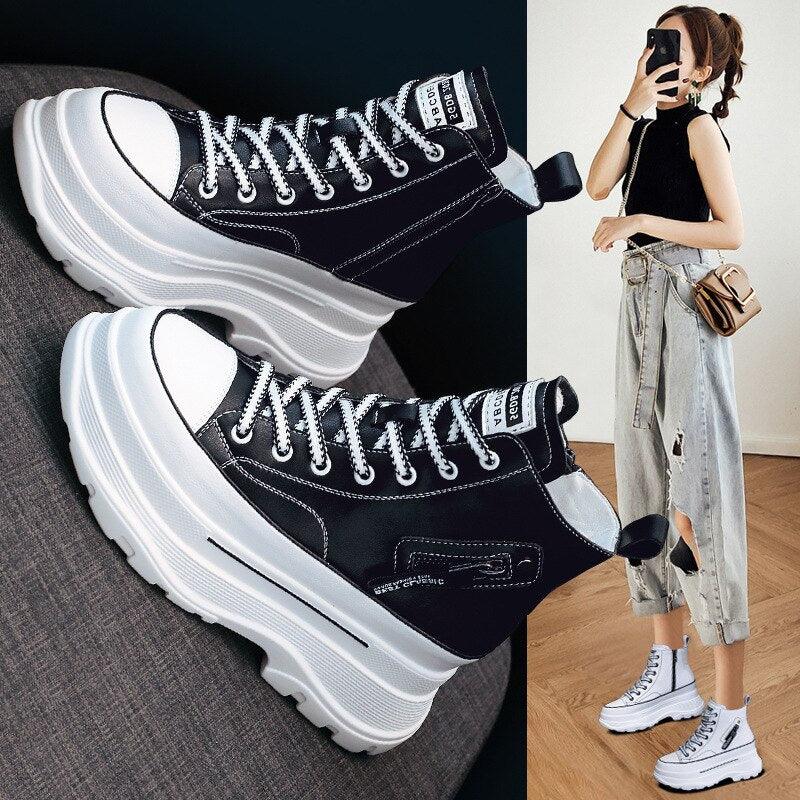 7cm High Top Platform Sneakers for Women