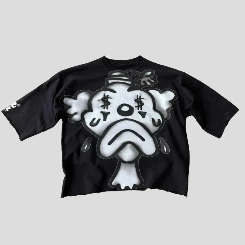 Crying Clown Graphic Print T Shirt