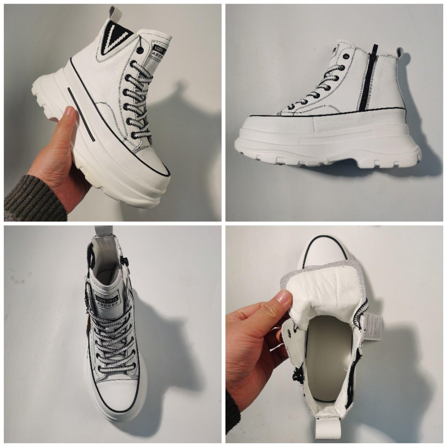 7cm High Top Platform Sneakers for Women