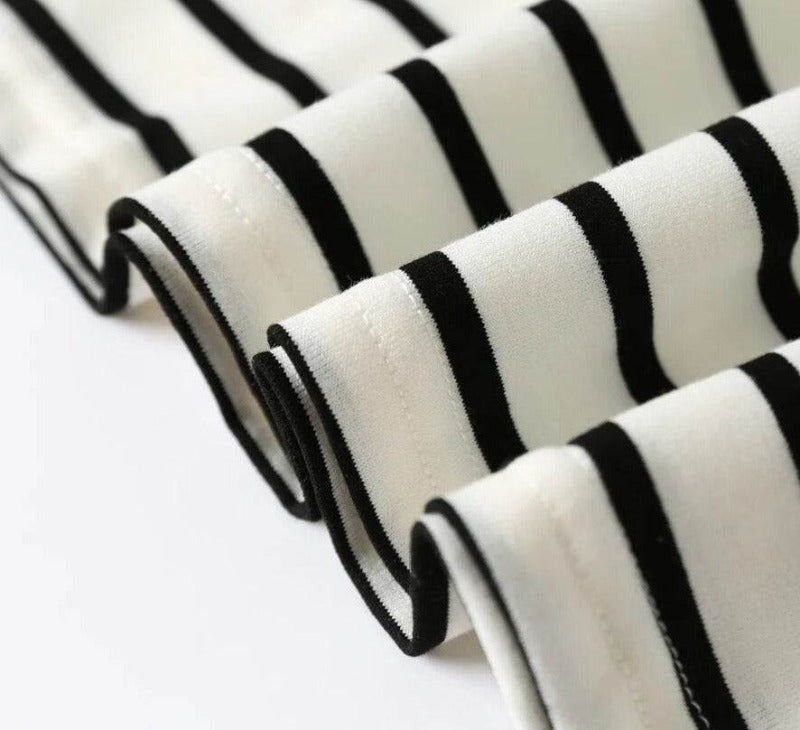 Womens Oversized Graphic Tee - Classic Striped