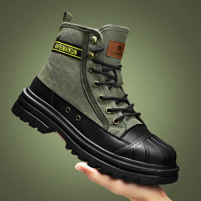 Men's Breathable High-top Boots with Thick Soles