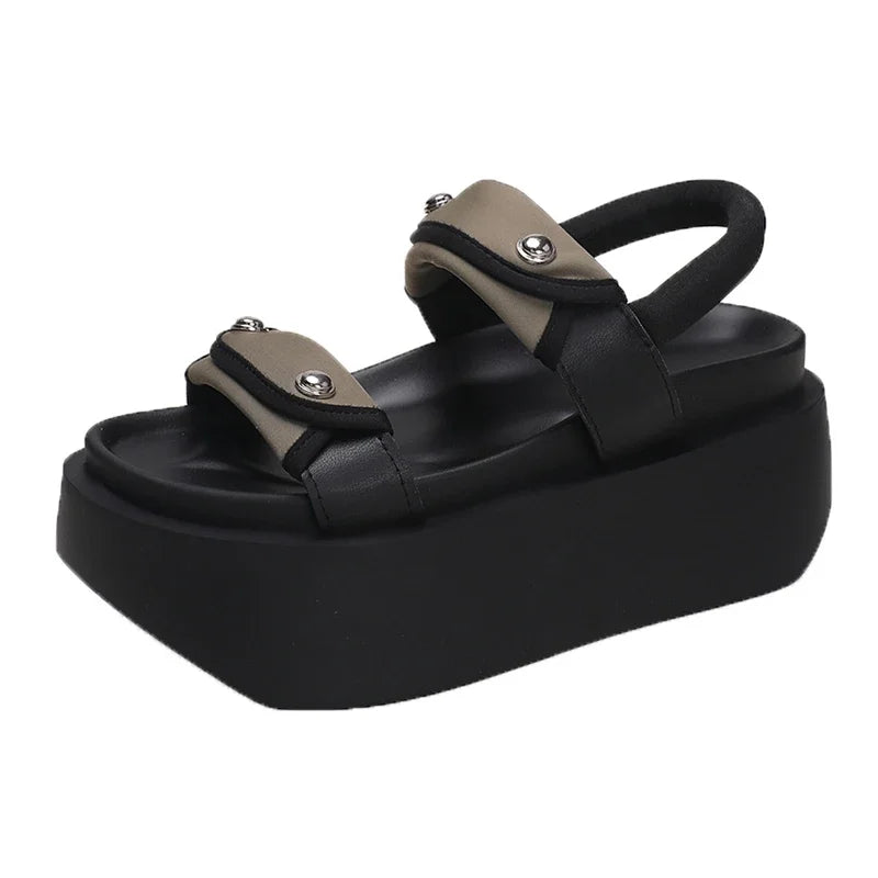 Chunky Block Heels Gladiator Sandals, 8cm for Women