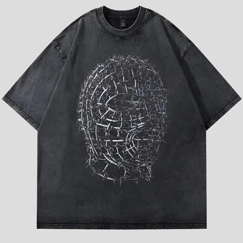 Oversized Graphic T Shirt - Washed Cotton for Men