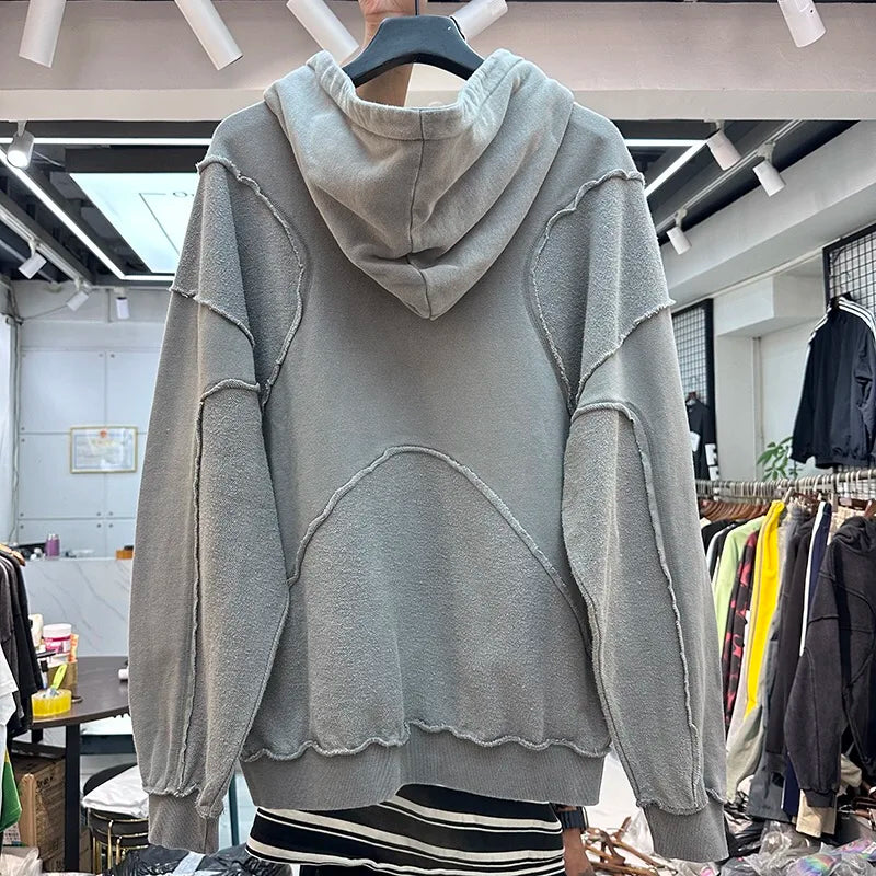 Solid High Street Patchwork Hoodie