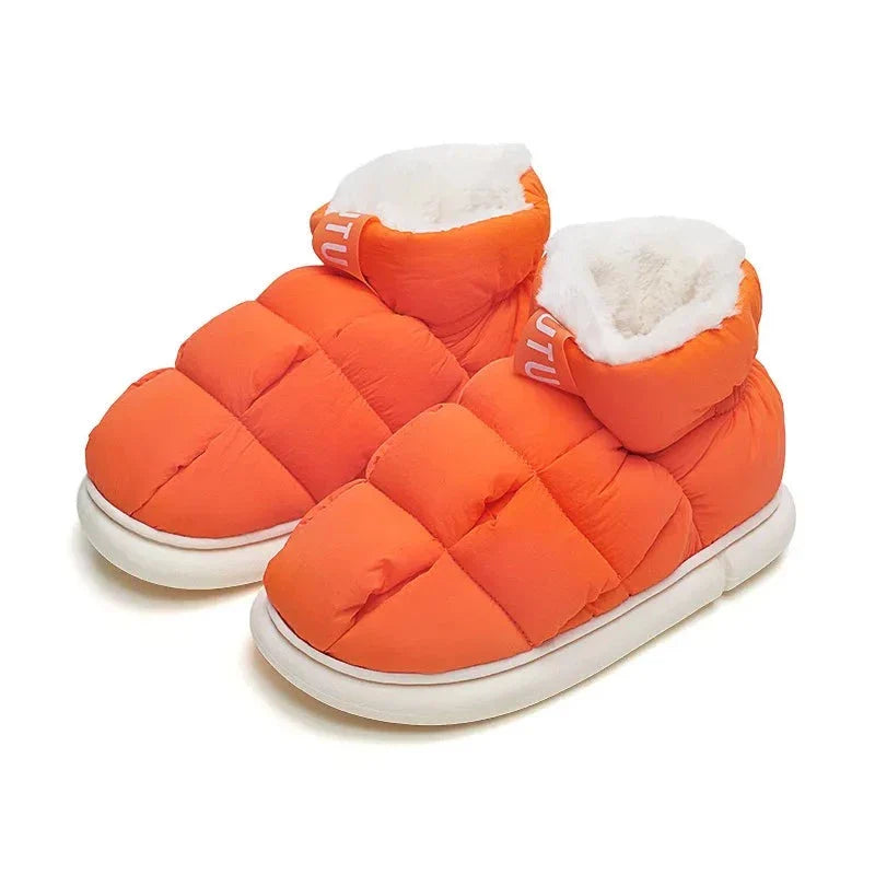 High Top Unisex Ankle Slippers - Warm Plush, Anti-slip
