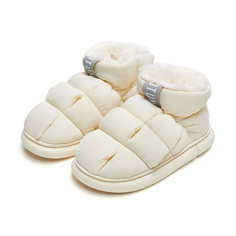 High Top Unisex Ankle Slippers - Warm Plush, Anti-slip