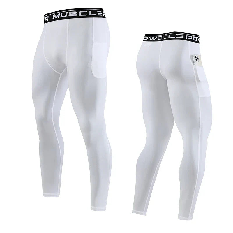 Athletic Compression Trousers: Men's Gym Running Leggings for Fitness