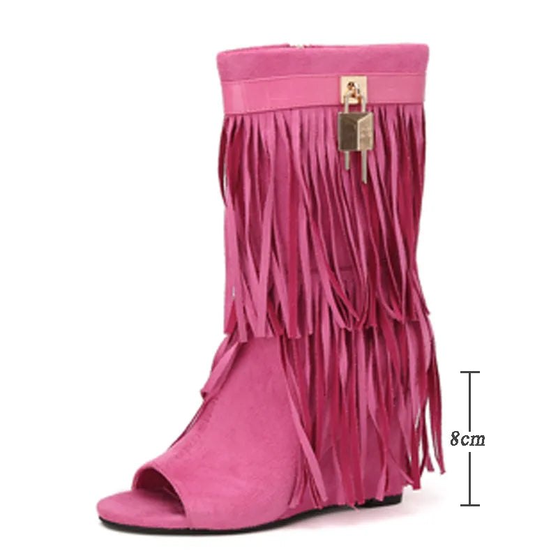 Fringe Wedges Boot Sandals