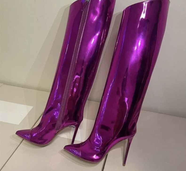 Knee-High Mirror Boots