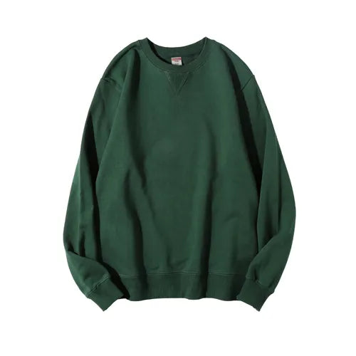 Solid Vintage Long Sleeve Sweater: Loose Fit, 380g