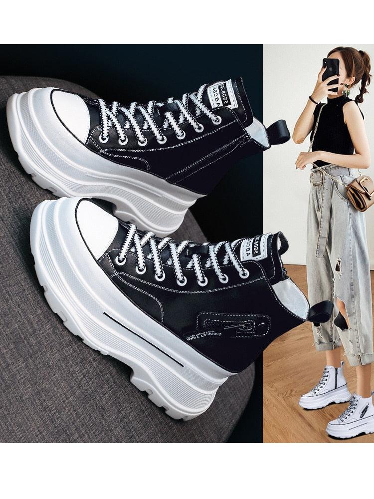 7cm High Top Platform Sneakers for Women