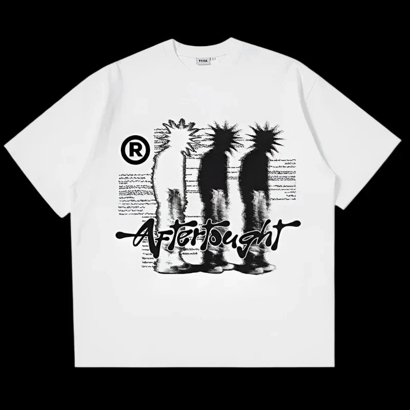 Aftertought Cotton Oversized Men's T-shirt Streetwear Shadow Print