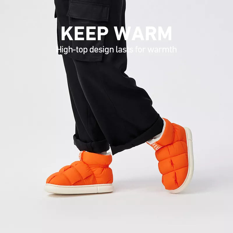 High Top Unisex Ankle Slippers - Warm Plush, Anti-slip