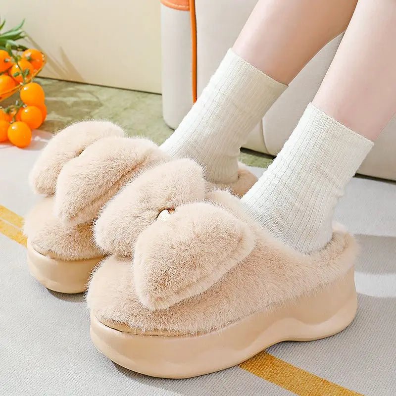 Chunky Plush Non-Slip Fluffy Slippers for Women