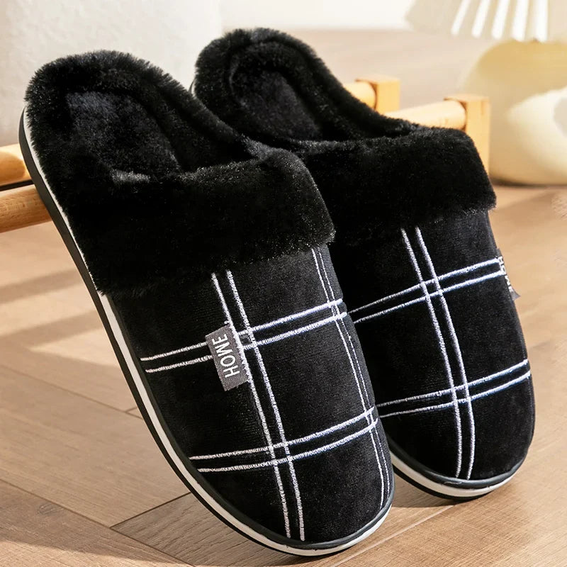 Memory Foam Winter Slippers - Large Size for Men