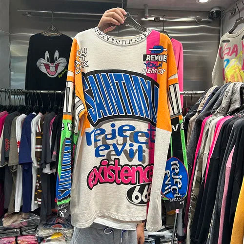 Letter Printed Cotton T Shirts for Women: Fashionable Long Sleeve