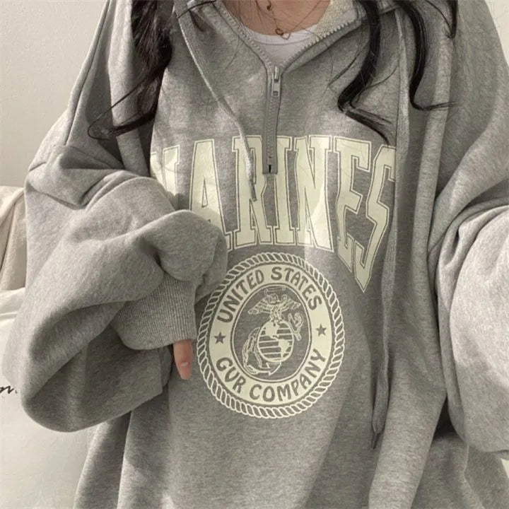 Thin Pullover Marines Hoodie for Women