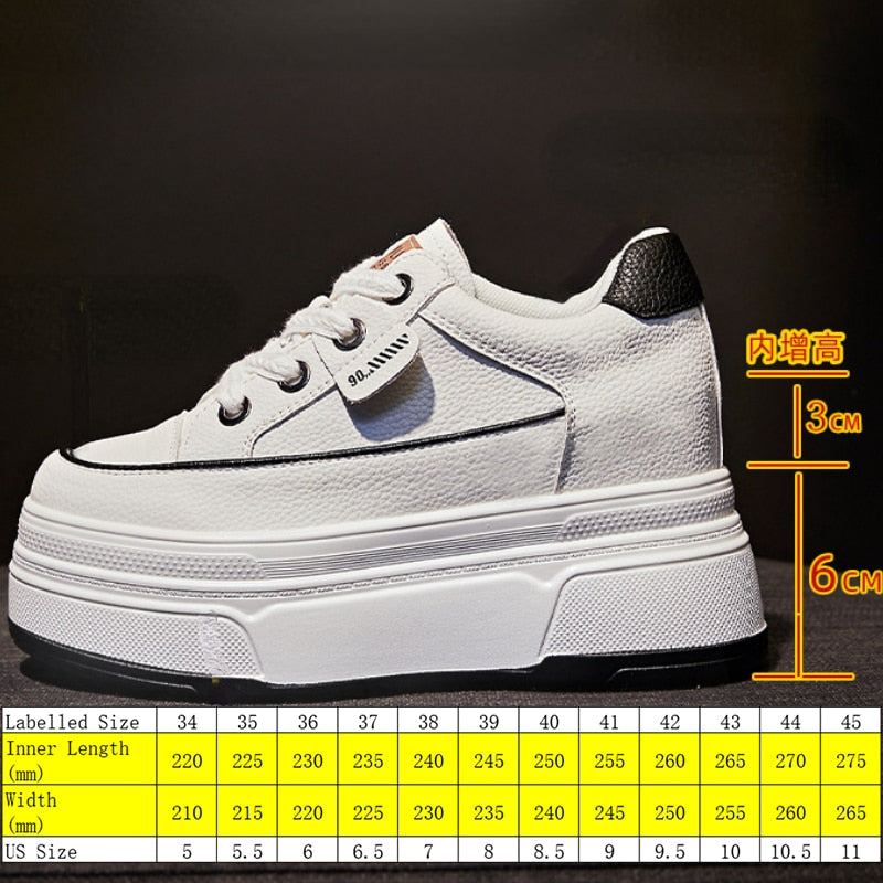 9cm Platform Sneakers for Women - Leather