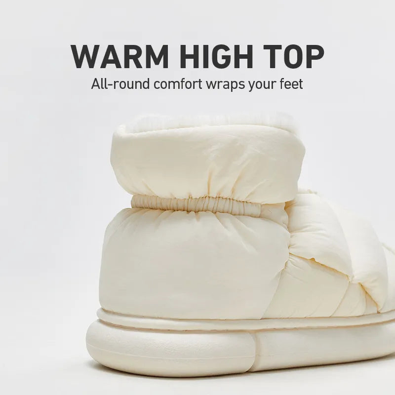 High Top Unisex Ankle Slippers - Warm Plush, Anti-slip
