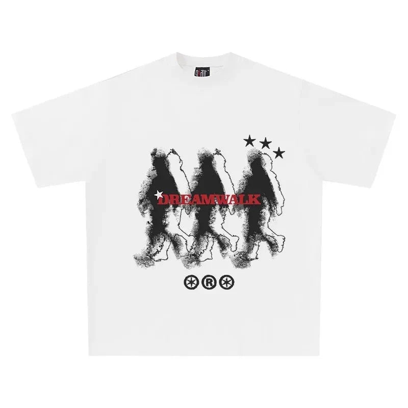Dream-Walk Aesthetic Oversized Cotton Men's Summer T-Shirts