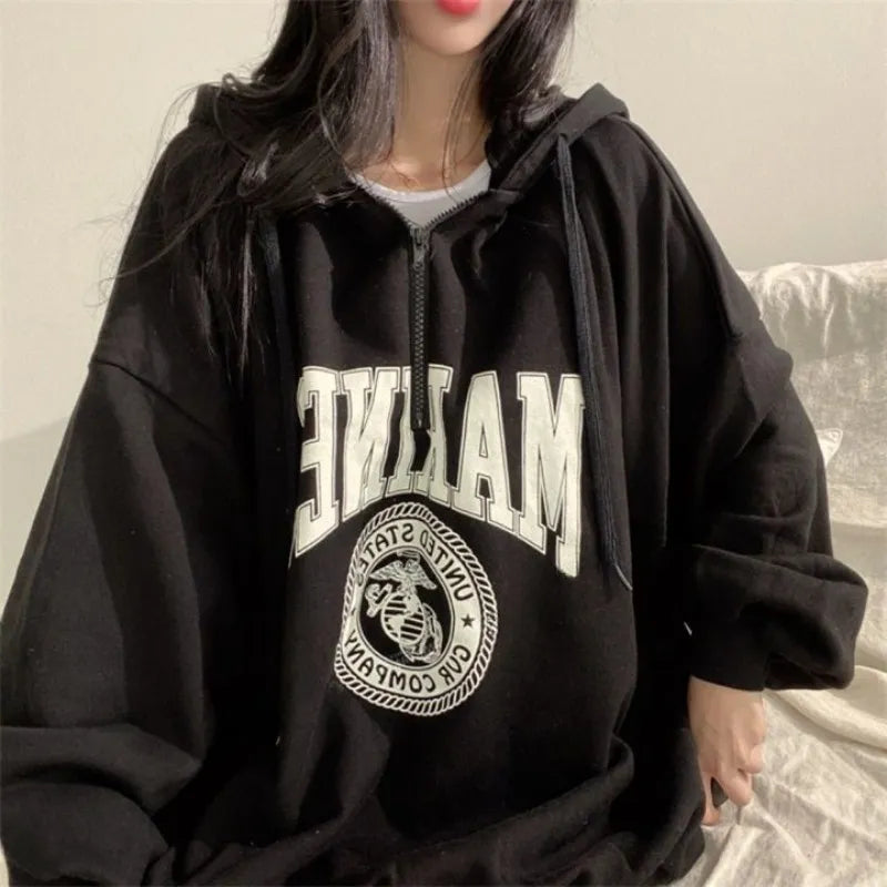 Thin Pullover Marines Hoodie for Women