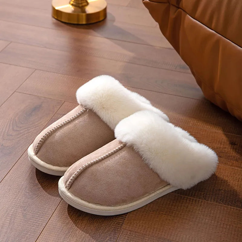 Faux Suede Winter Slippers for Women