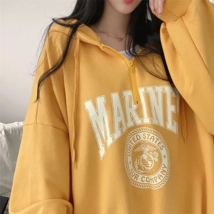 Thin Pullover Marines Hoodie for Women
