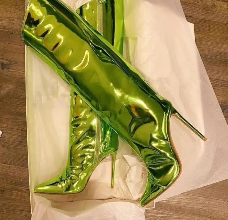 Knee-High Mirror Boots