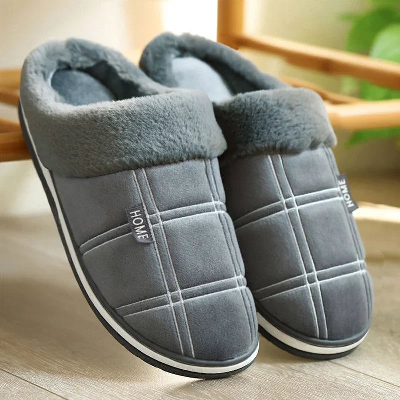 Memory Foam Winter Slippers - Large Size for Men